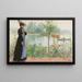 Karin al borde del mar - Carl Larsson — cuadro enmarcado en la pared
