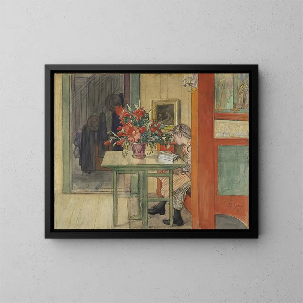 Lisbeth leyendo - Carl Larsson — cuadro enmarcado en la pared