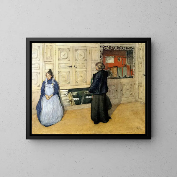 Madre e hija - Carl Larsson — cuadro enmarcado en la pared