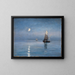 Bateaux de pêche sous la nuit éclairée par la lune - Carl Locher — framed artwork on a wall