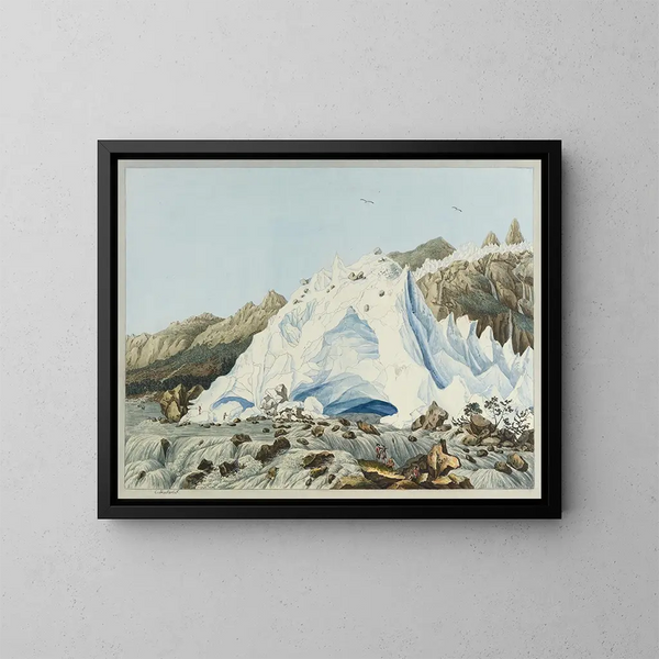 Vista de la fuente del Arveron - Carl Ludwig Hackert — cuadro enmarcado en la pared