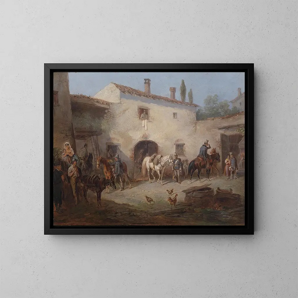 Austrian Hussars Painting - Carl Martin Ebersberg — framed artwork on a wall