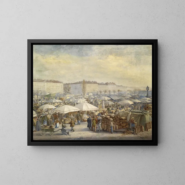 Reyes en el mercado de Naschmarkt - Carl Massmann — cuadro enmarcado en la pared