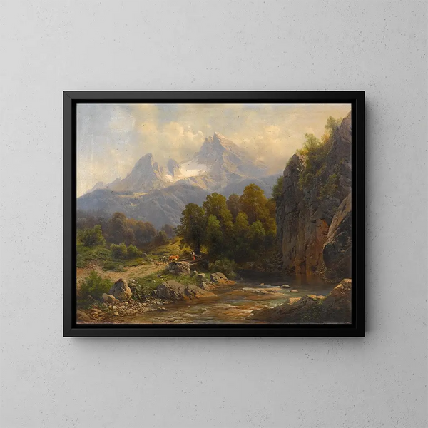 Vista del Watzmann - Carl Millner — cuadro enmarcado en la pared