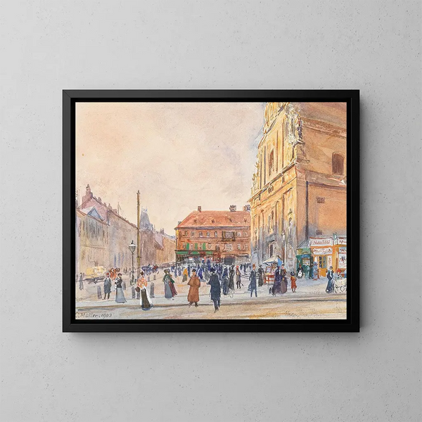 Iglesia de los Carmelitas de Leopoldstadt - Carl Müller — cuadro enmarcado en la pared