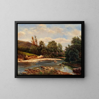 Carl Moll - A Landscape with Stream and a Bridge.webp