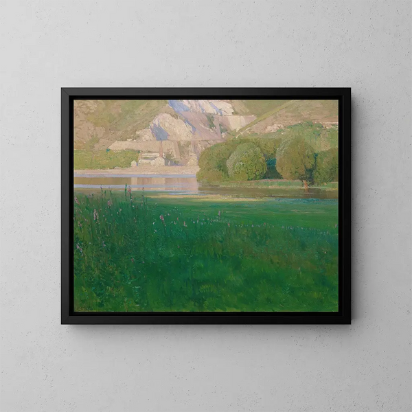 Crepúsculo junto al Danubio - Carl Moll — cuadro enmarcado en la pared