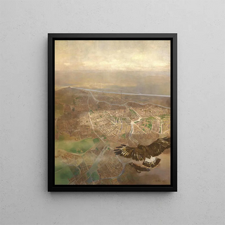 Carl Moll - Blick auf Wien aus der Ballonhhe von 3000m ber der Schnbrunner Gloriette.webp