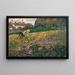 Joven muchacha en el prado florido - Carl Moll — cuadro enmarcado en la pared