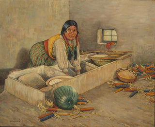 Carl Moon - Hopi Woman Grinding Corn.webp