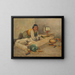 Woman Hopi corn form-fitting painting - Carl Moon — framed artwork on a wall
