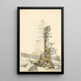 Carl Morgenstern - A Clump of Trees by a Rocky Stream in the Ramsau.webp