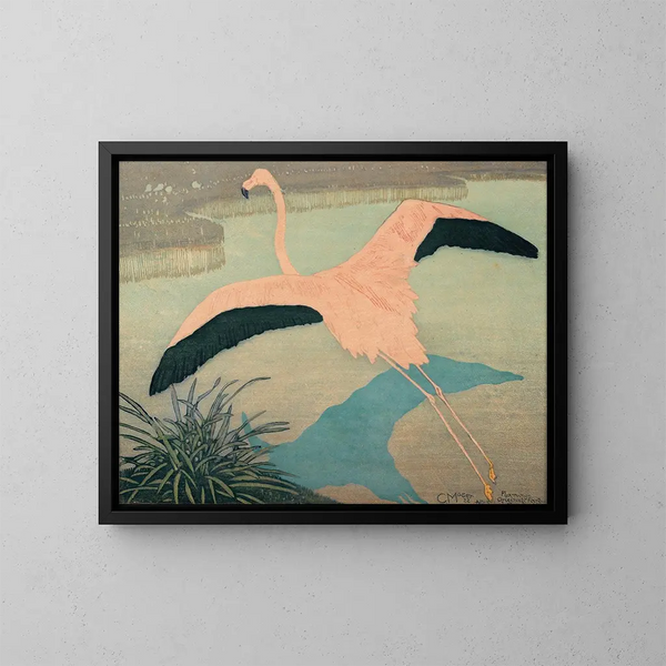 Flamant Painting - Carl Moser — framed artwork on a wall