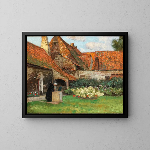 Una corte interior en verano - Carl O'Lynch de Town — cuadro enmarcado en la pared