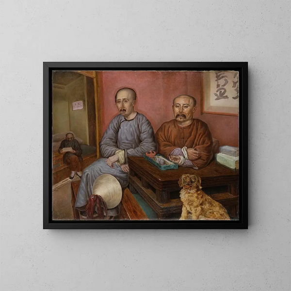 Marchands chinos - Carl Peter Mazer — cuadro enmarcado en la pared