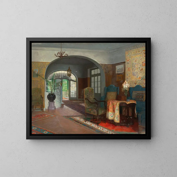 Un intérieur - Carl Probst — cuadro enmarcado en la pared