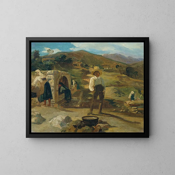 Paisaje italiano - Carl Rahl — cuadro enmarcado en la pared