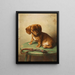 Un cachorro teckel - Carl Reichert — cuadro enmarcado en la pared