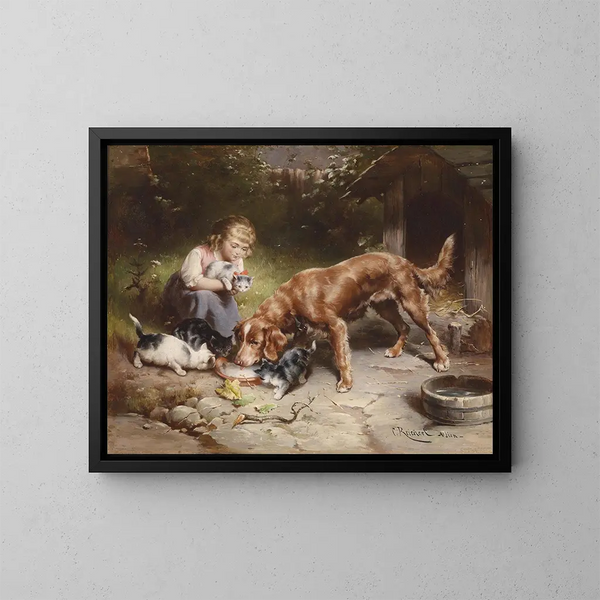 Cena festiva - Carl Reichert — cuadro enmarcado en la pared