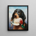 Setter Gordon con pato colvert - Carl Reichert — cuadro enmarcado en la pared