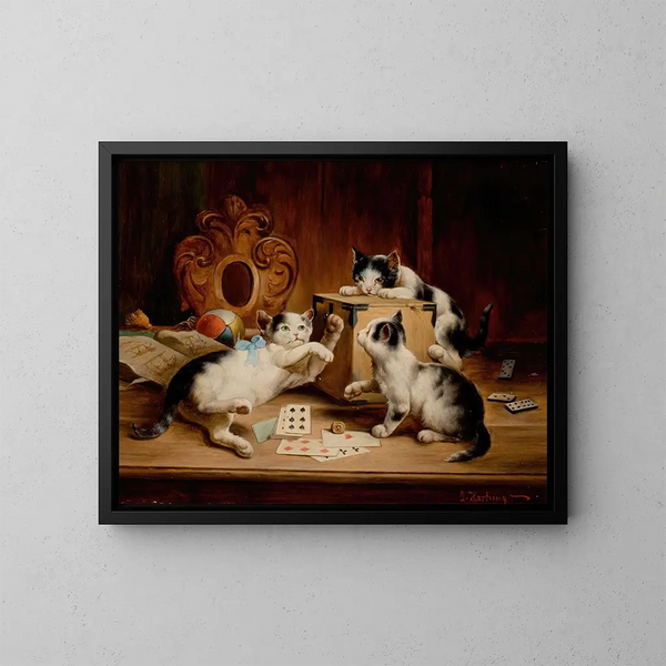 Juegos de cartas - Carl Reichert — cuadro enmarcado en la pared