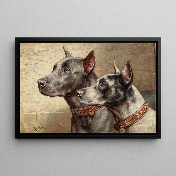 Dos amigos - Carl Reichert — cuadro enmarcado en la pared