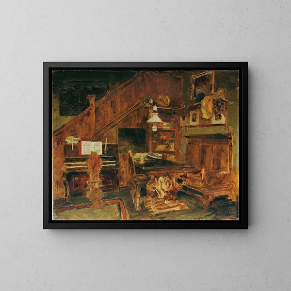 Atelier des artistes à Venise - Carl Schuch — framed artwork on a wall