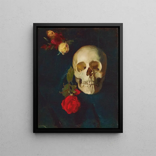 Carl Schuch - Skull with roses.webp