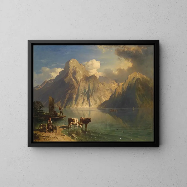L'Écho du Traunstein - Carl Schweninger — cuadro enmarcado en la pared