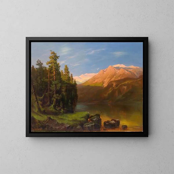 Paisaje al atardecer - Carl Schweninger — cuadro enmarcado en la pared