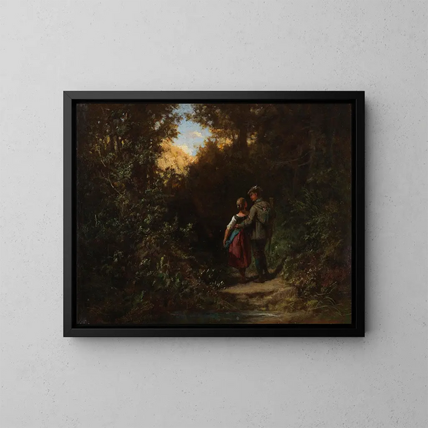 En chasse - Carl Spitzweg — cuadro enmarcado en la pared
