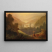 Paisaje de montaña con pastora y niño - Carl Spitzweg — cuadro enmarcado en la pared