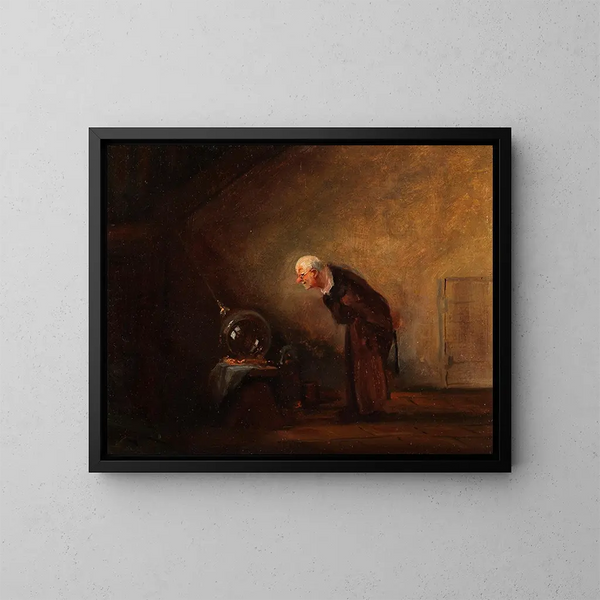 L'alquimista químico - Carl Spitzweg — cuadro enmarcado en la pared