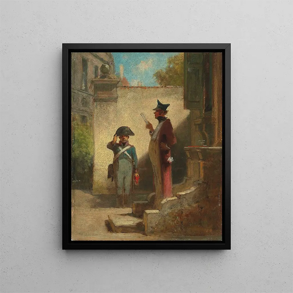 El comandante - Carl Spitzweg — cuadro enmarcado en la pared