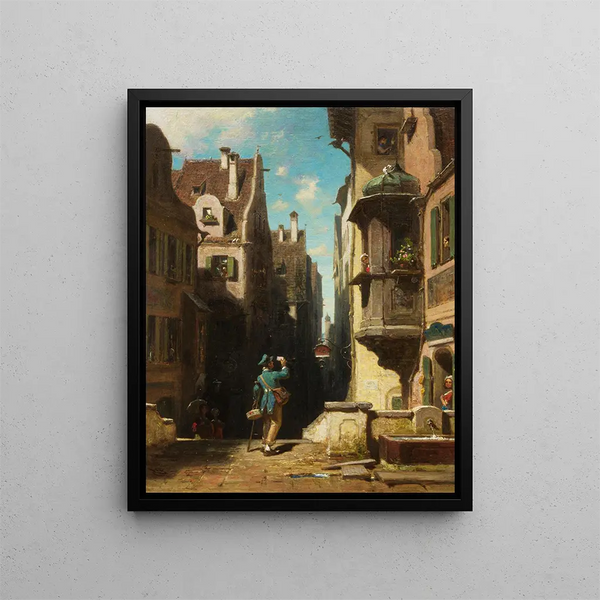 El cartero - Carl Spitzweg — cuadro enmarcado en la pared