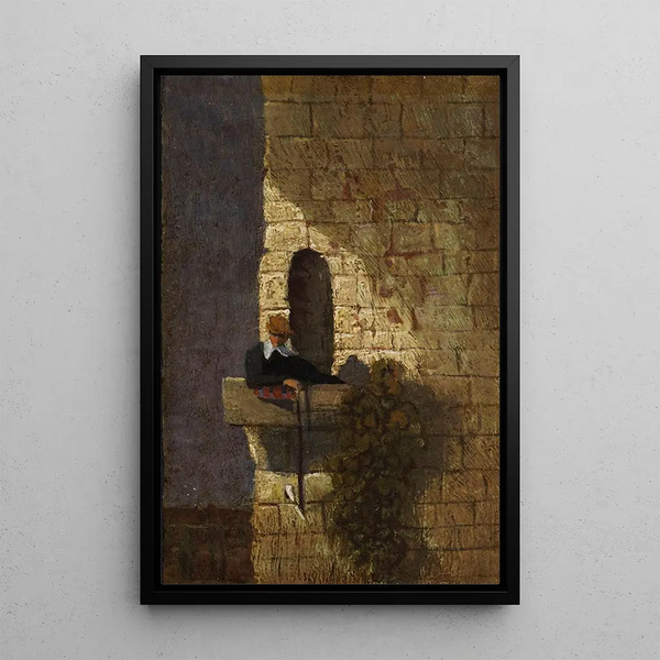 L'Étudiant en prisión - Carl Spitzweg — cuadro enmarcado en la pared