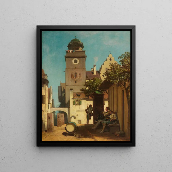 La guardia de la ciudad - Carl Spitzweg — cuadro enmarcado en la pared