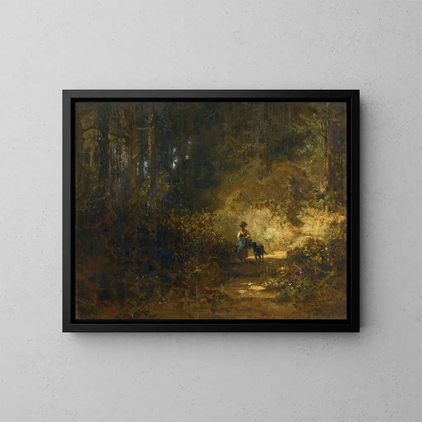 En los bosques - Carl Spitzweg — cuadro enmarcado en la pared