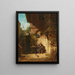 Waiting for the newspaper - Carl Spitzweg — framed artwork on a wall