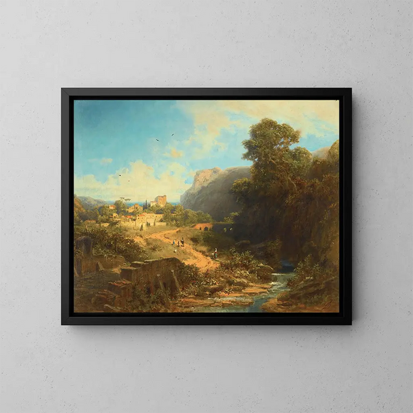 Italian landscape painting - Carl Spitzweg — framed artwork on a wall