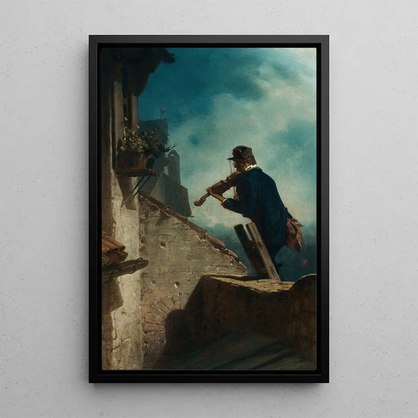 La Serenata - Carl Spitzweg — cuadro enmarcado en la pared