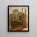 Study of a wooded landscape - Carl Spitzweg — framed artwork on a wall