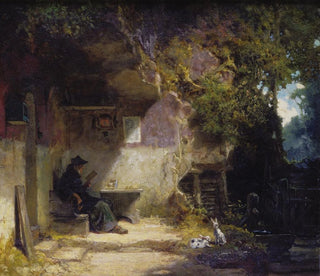 Carl Spitzweg - The Hermit in front of His Retreat.webp