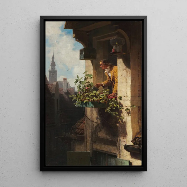 La mansarde I - Carl Spitzweg — cuadro enmarcado en la pared