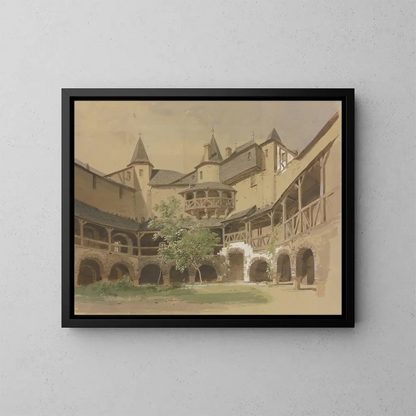 Castillo de Pfalzgrafenstein cerca de Kaub - Carl Theodor Reiffenstein — cuadro enmarcado en la pared