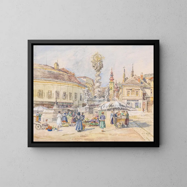 Columna de la Santísima Trinidad en Mödling - Carl Weiss — cuadro enmarcado en la pared