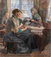 Pescadoras fabricando redes en Bohuslän - Carl Wilhelmson — vista de la obra