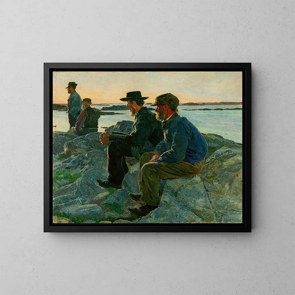 Sur les rochers Fiskebäckskil - Carl Wilhelmson — framed artwork on a wall
