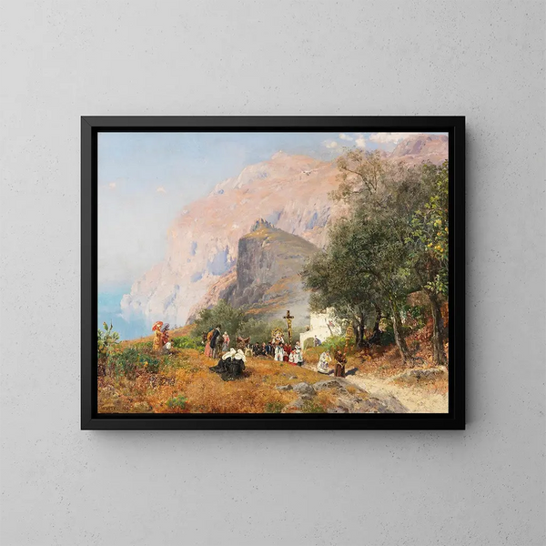 Procesión en Capri - Carl Wuttke — cuadro enmarcado en la pared