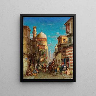 Carl Wuttke - Straenszene an der KaiBeyMoschee in Kairo.webp